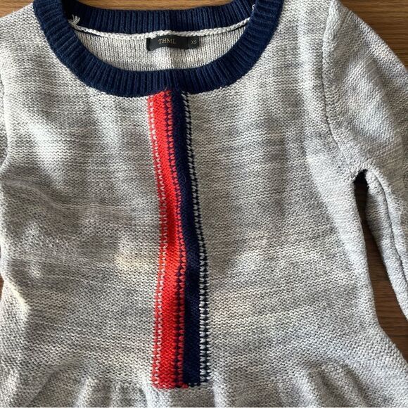 THML Gray Knit Flare Sweater Dress - Picture 3 of 10